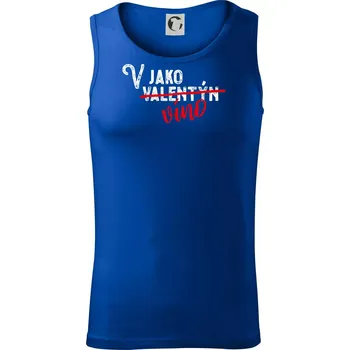 V jako Valentýn VÍNO - Tílko pánské Core - M ( Královská modrá )