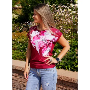 Dámské tričko Dámské triko KIXMI SAKURA VÍNOVÁ M