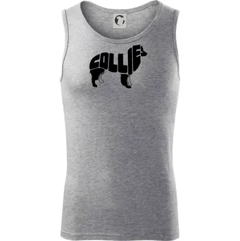 Border kolie písmo v těle - Tílko pánské Core - S ( Tmavě šedý melír )