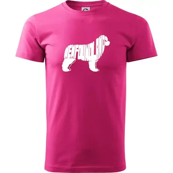Pánská móda Novofundlandský pes - nápis v tělě - Klasické pánské triko vyšší gramáže - 2XL ( Purpurová )