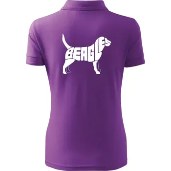 Bígl - nápis v těle - Polokošile dámská Pique Polo - XS ( Fialová )