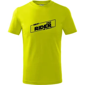 Best Bike rider in galaxy - Tričko dětské bavlněné - 98 cm / 2 roky ( Limetková )