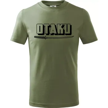 Chlapecké oblečení Otaku - katana - Tričko dětské bavlněné - 98 cm / 2 roky ( Khaki )