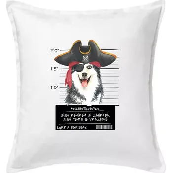 Polštář Lump a darebák husky - Polštář 50x50 - 50x50 - Včetně výplně ( Bílá )