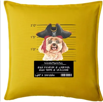 Polštář Lump a darebák pudl - Polštář 50x50 - 50x50 - Pouze potah ( Žlutá )