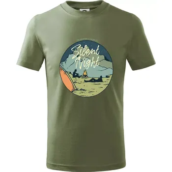 Chlapecké oblečení Camp oval Silent Night - Tričko dětské bavlněné - 98 cm / 2 roky ( Khaki )