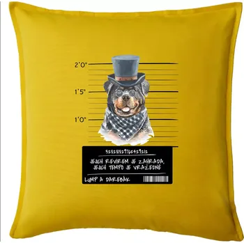 Polštář Lump a darebák rotvajler - Polštář 50x50 - 50x50 - Pouze potah ( Žlutá )