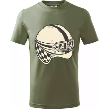 Moto helma - žalud - Tričko dětské bavlněné - 98 cm / 2 roky ( Khaki )