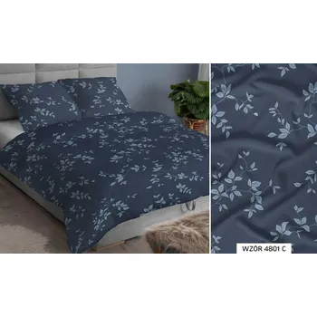 Povlečení Povlečení saténové 160x200 grafitové listy se zapínáním na zip KARO Satin