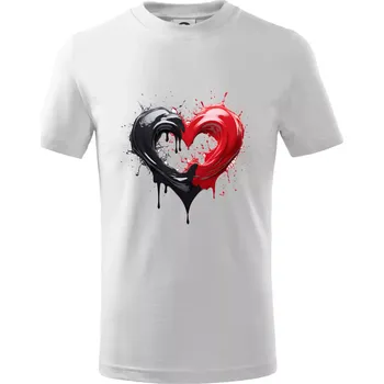 Srdce rozprsknuté - Barvy Černé Hory - Tričko dětské bavlněné - 98 cm / 2 roky ( Bílá )