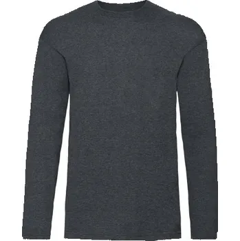 Pánský dlouhý rukáv Fruit of the Loom tričko s dlouhým rukávem Tmavě šedá XXL