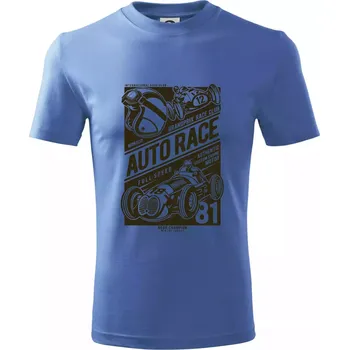 Chlapecké tričko Auto Race - Tričko dětské bavlněné - 98 cm / 2 roky ( Azurově modrá )
