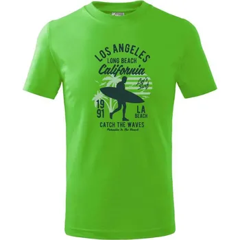 Chlapecké tričko Los Angeles Long Beach - Tričko dětské bavlněné - 98 cm / 2 roky ( Apple Green )