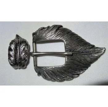 Spona na peníze LIST ozdobná spona 29 mm z mosazi, staré stříbro