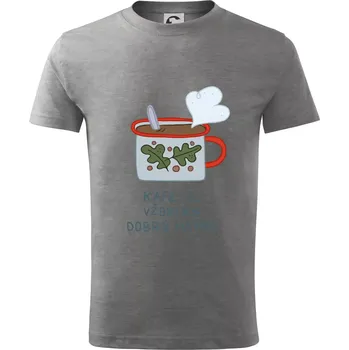 Kafe je vždycky dobrý nápad (studio-arte.cz) - Tričko dětské bavlněné - 98 cm / 2 roky ( Tmavě šedý melír )