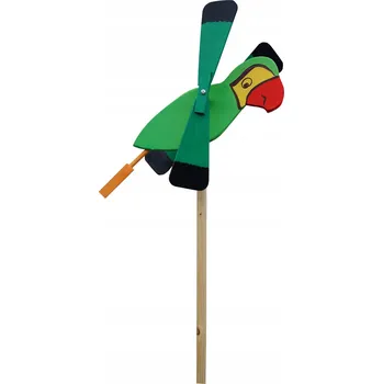 Obraz Dřevěný větrník, zahradní strašák PAPOUŠEK ZELENÝ