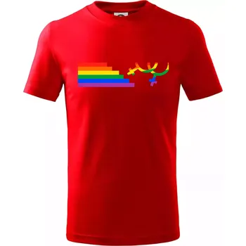 Chlapecké tričko Lesby symbol duha - Tričko dětské bavlněné - 98 cm / 2 roky ( Červená )