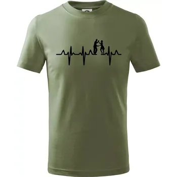 Chlapecké oblečení EKG salsa tanečníci - Tričko dětské bavlněné - 98 cm / 2 roky ( Khaki )