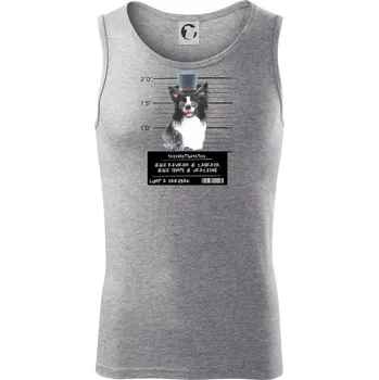 Lump a darebák border kolie - Tílko pánské Core - S ( Tmavě šedý melír )