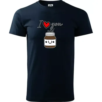 Pánské tričko I love you and nugget - Triko extra velké (5-8XL) - 7XL ( Námořní modrá (velmi tmavá - téměř černá) )