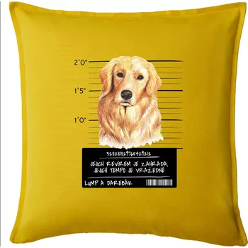 Polštář Lump a darebák zlatý retrívr - Polštář 50x50 - 50x50 - Pouze potah ( Žlutá )