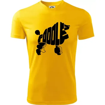 Pudl - nápis v těle - Dětské triko sportovní (dresovina) - 146 cm/10 let ( Žlutá )