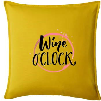 Polštář wine o clock - Polštář 50x50 - 50x50 - Pouze potah ( Žlutá )