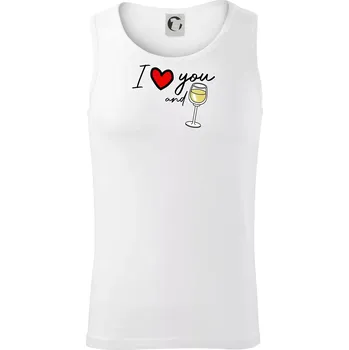 I love you and white wine - Tílko pánské Core - S ( Bílá )