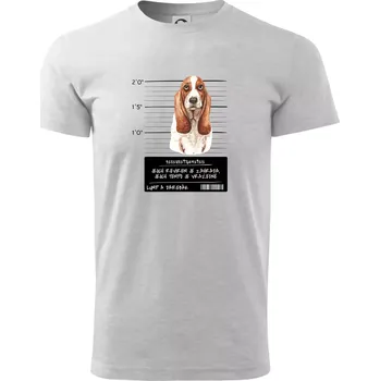 Pánské tričko Baset - lump a darebák - Triko extra velké (5-8XL) - 8XL ( Světlešedý Melír )