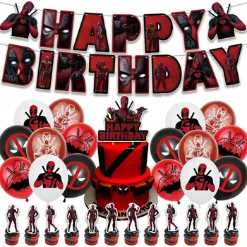 Party dekorace Set narozeninová dekorace Deadpool | MARVEL