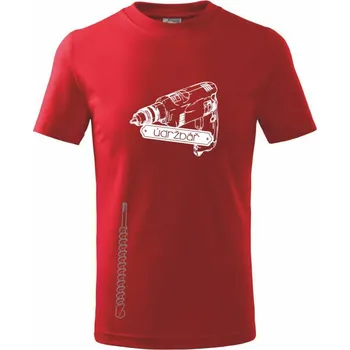 Chlapecké tričko Údržbář vrtačka - Tričko dětské bavlněné - 98 cm / 2 roky ( Červená )