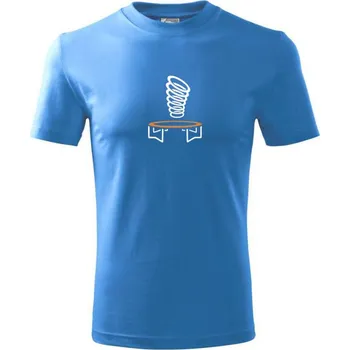 Trampolínky pružina - Tričko dětské bavlněné - 98 cm / 2 roky ( Azurově modrá )