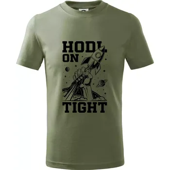 HODL On Tight raketa - Tričko dětské bavlněné - 98 cm / 2 roky ( Khaki )