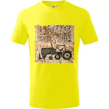 Chlapecké tričko Egyptské hieroglyfy traktor - Tričko dětské bavlněné - 98 cm / 2 roky ( Citrónová )