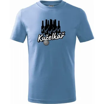 Kuželkář / kuželkářka pivo - Tričko dětské bavlněné - 98 cm / 2 roky ( Azurově modrá )