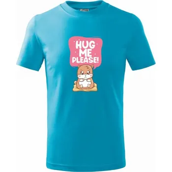 Chlapecké tričko Morče - hug me please - Tričko dětské bavlněné - 98 cm / 2 roky ( Světlý tyrkys )