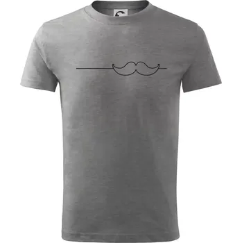 Chlapecké tričko Linka knírek - Tričko dětské bavlněné - 98 cm / 2 roky ( Tmavě šedý melír )