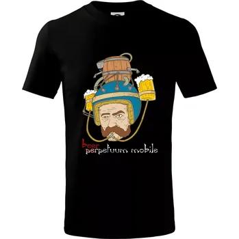 Chlapecké tričko Beerpetuum mobile - Tričko dětské bavlněné - 98 cm / 2 roky ( Černá )