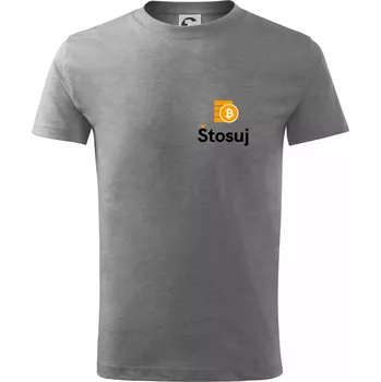 Štosuj - Logo na prso + záda - Tričko dětské bavlněné - 98 cm / 2 roky ( Tmavě šedý melír )