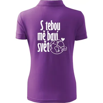 S tebou mě baví svět - Polokošile dámská Pique Polo - XL ( Fialová )