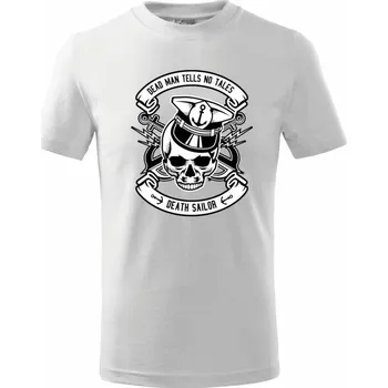 Chlapecké tričko Lebka námořník - Tričko dětské bavlněné - 98 cm / 2 roky ( Bílá )