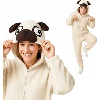 Karnevalový kostým Pyžamo Onesie Kigurumi Kostým Mops Velikost L: 165 - 175 cm
