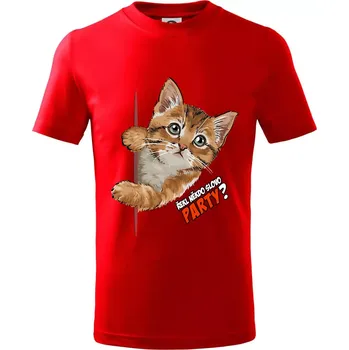 Chlapecké tričko Řekl někdo slovo party - Tričko dětské bavlněné - 98 cm / 2 roky ( Červená )