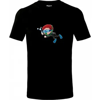 Malý potápěč - Tričko dětské bavlněné - 98 cm / 2 roky ( Černá )