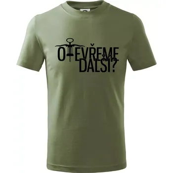 Otevřeme další? - Tričko dětské bavlněné - 98 cm / 2 roky ( Khaki )