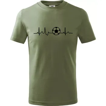 Dětská móda Ekg fotbal míč - Tričko dětské bavlněné - 98 cm / 2 roky ( Khaki )