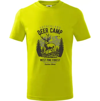 Chlapecké tričko Deer Camp - Tričko dětské bavlněné - 98 cm / 2 roky ( Limetková )