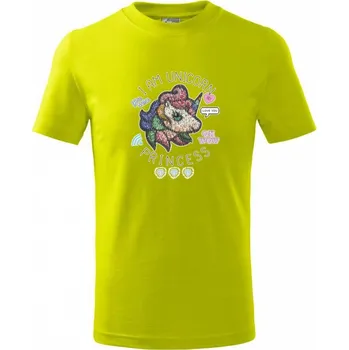 I am unicorn princess - Tričko dětské bavlněné - 98 cm / 2 roky ( Limetková )