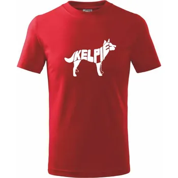 Chlapecké tričko Australská kelpie - Tričko dětské bavlněné - 98 cm / 2 roky ( Červená )