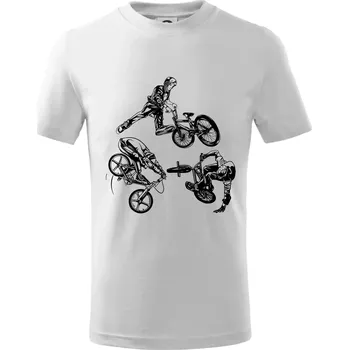 Chlapecké tričko BMX tricks - Tričko dětské bavlněné - 98 cm / 2 roky ( Bílá )